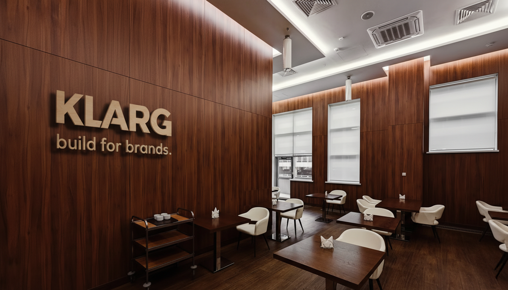 3D Holz Logo mit Abstandshaltern